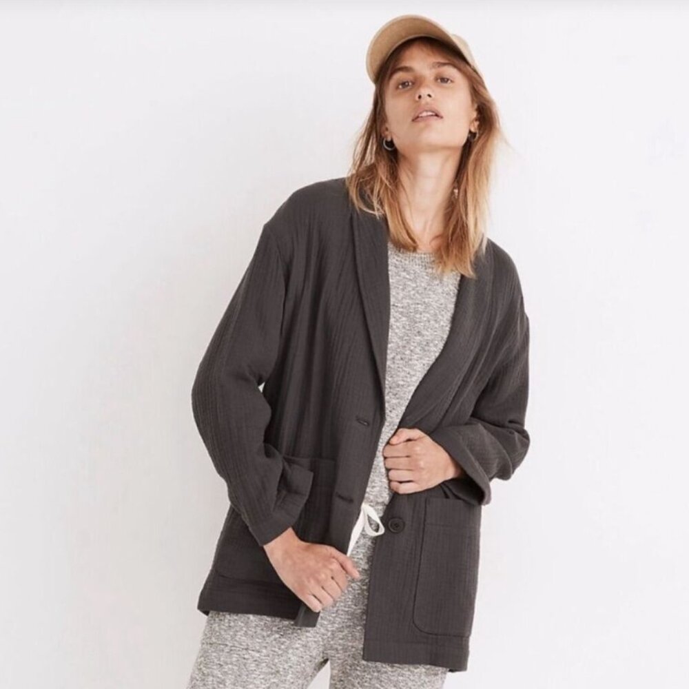 Madewell Lightspun Dorset Blazer in Coal